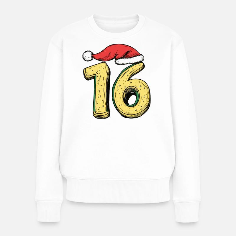 Biscuit de Noël à 16 chiffres - Pull Premium bio Femme - blanc