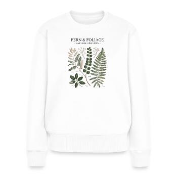 Design Vintage Botanique - Pull Premium bio Femme - blanc - Devant - Julia (174cm)