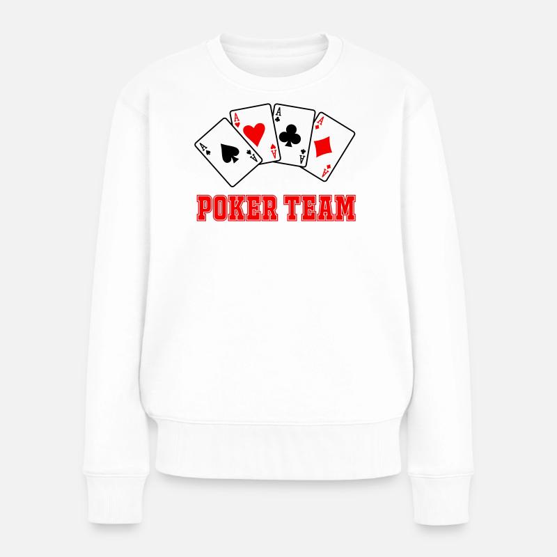 Poker Team - Frauen Premium Bio Pullover - Weiß