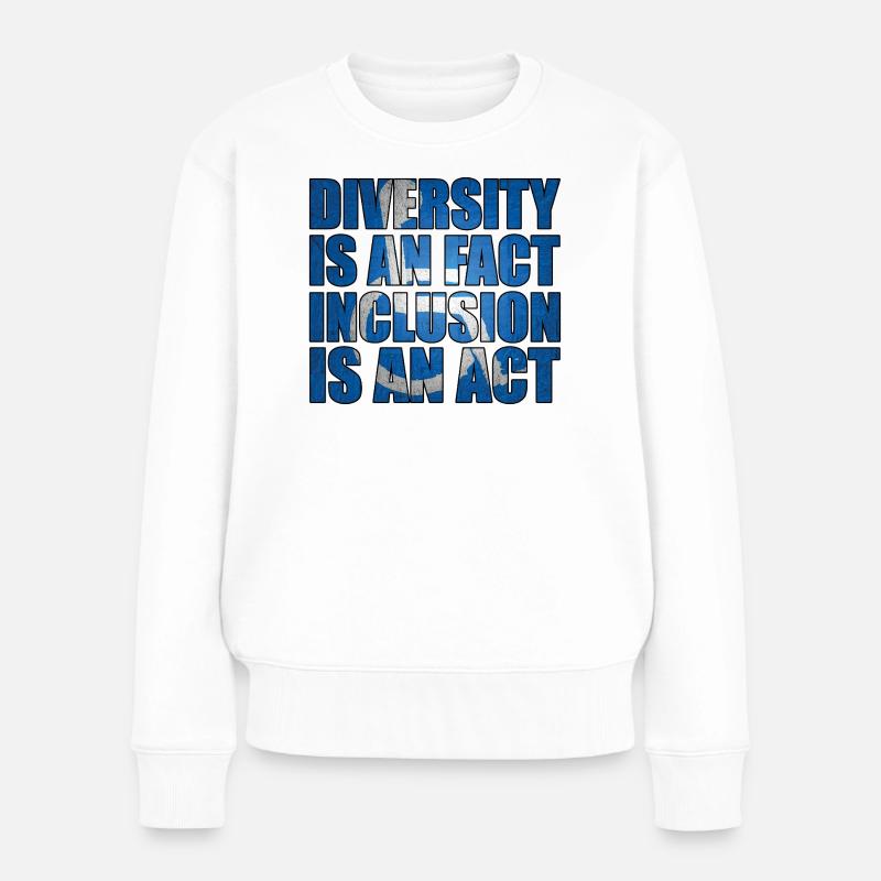 La diversité est un fait, l’inclusion est une action - Pull Premium bio Femme - blanc