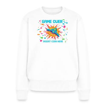 Game Over Neon Arcade Game - Frauen Premium Bio Pullover - Weiß - Vorne - Julia (174cm)