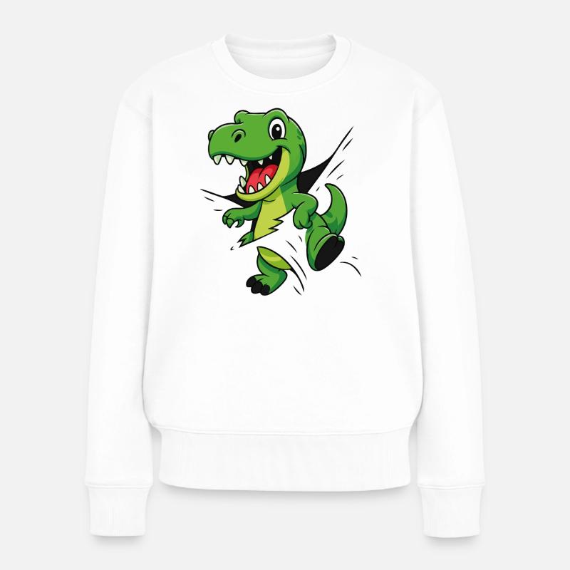 Comic Dino – Für kleine Forscher & Entdecker - Frauen Premium Bio Pullover - Weiß