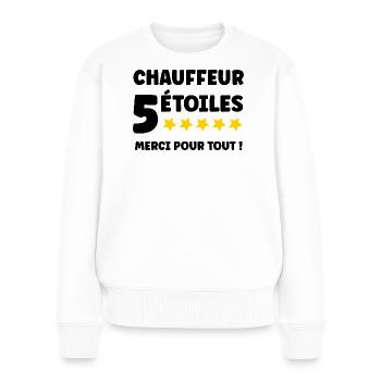 Vielen Dank Fahrer - Frauen Premium Bio Pullover - Weiß - Vorne - Julia (174cm)