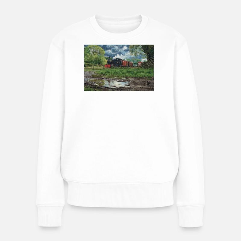 Narrow Gauge Storm - Frauen Premium Bio Pullover - Weiß