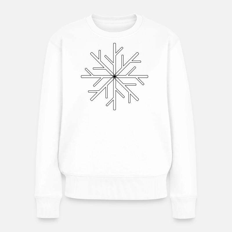 Schneekristall - Frauen Premium Bio Pullover - Weiß