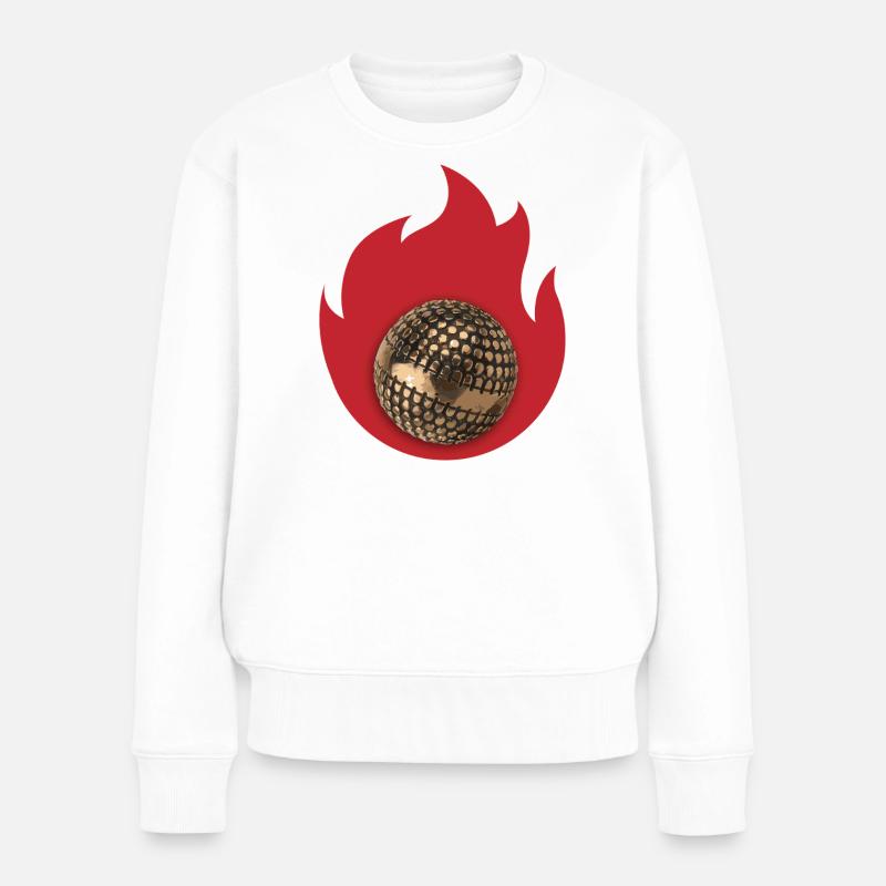 Petanque-Feuer - Frauen Premium Bio Pullover - Weiß