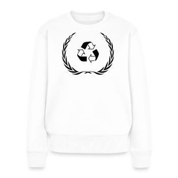Couronne de symbole de recyclage - Pull Premium bio Femme - blanc - Devant - Julia (174cm)