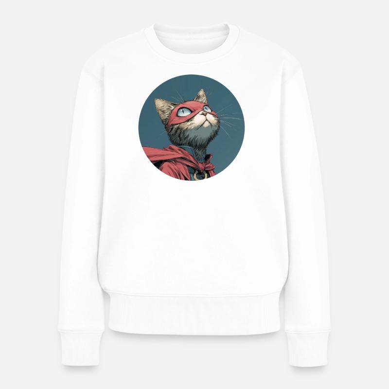 Super chat, manga - Pull Premium bio Femme - blanc