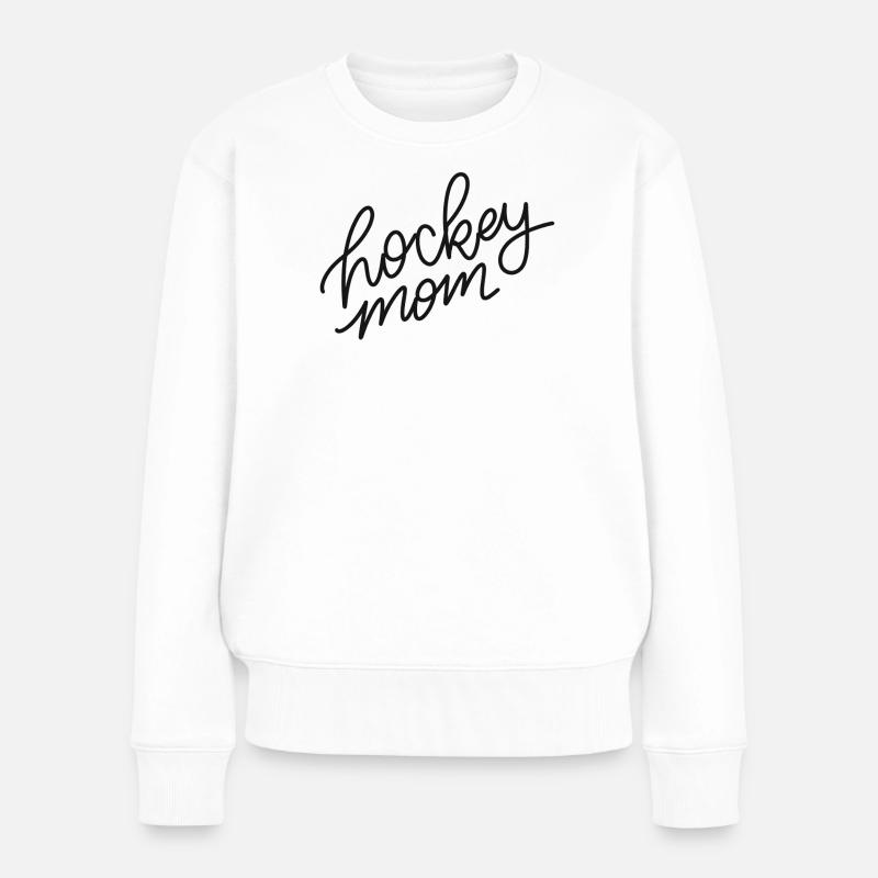 Hockey Mom Script Logo - Women's Premium Organic Jumper - white