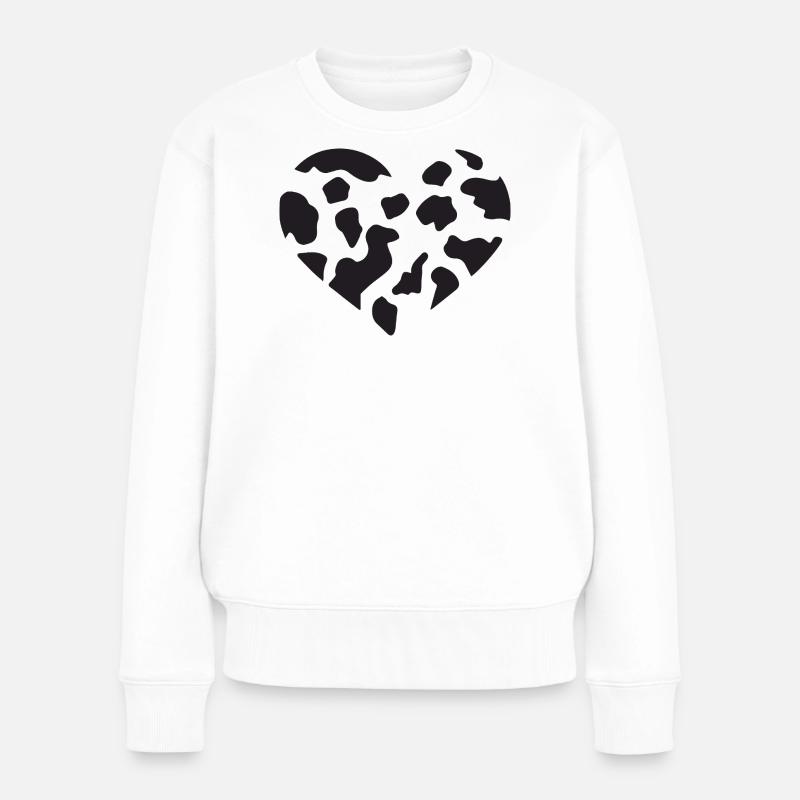 Meilleur graphique créatif de vache en noir blanc - Pull Premium bio Femme - blanc