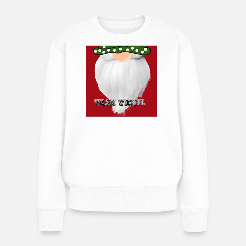 Team Wichtl Weihnachtsgnom - Frauen Premium Bio Pullover - Weiß
