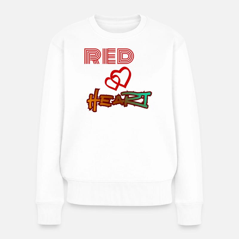 Rotes Herz, Graffiti-Herz - Frauen Premium Bio Pullover - Weiß