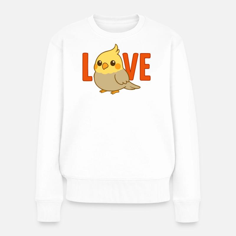 Cockatiel Love - Frauen Premium Bio Pullover - Weiß