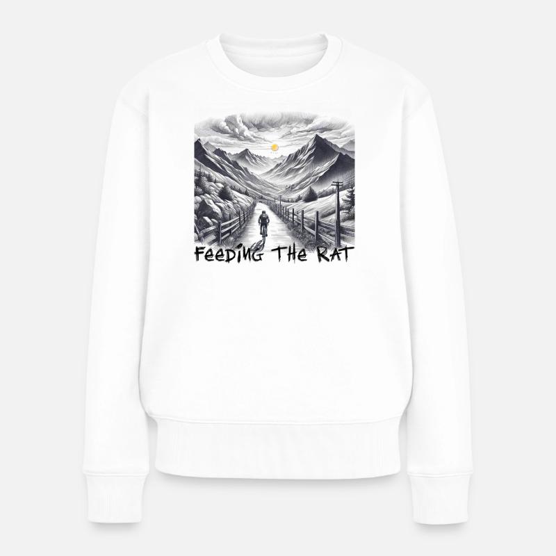 Nourrir le rat - Partir vers de nouvelles aventures - Pull Premium bio Femme - blanc