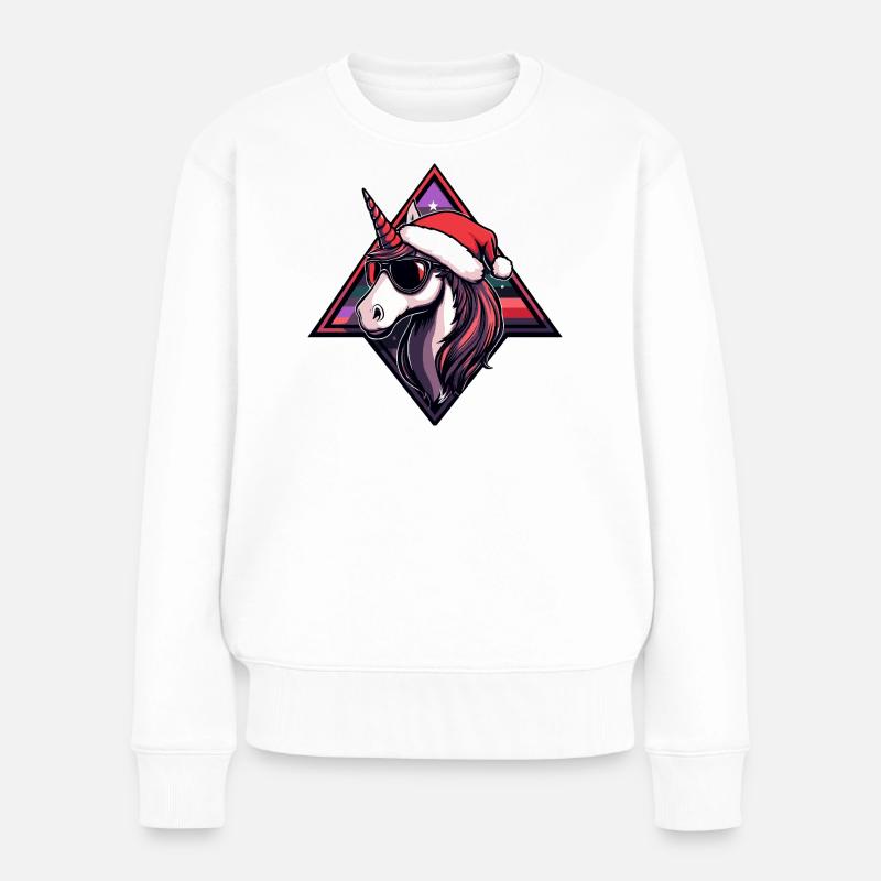 Noël licorne - Pull Premium bio Femme - blanc