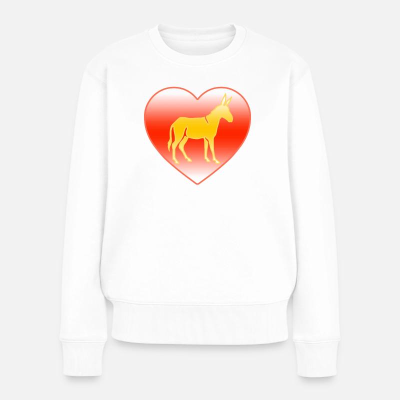 Esel - Frauen Premium Bio Pullover - Weiß