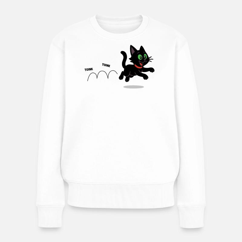 Meeko läuft fröhlich - Frauen Premium Bio Pullover - Weiß