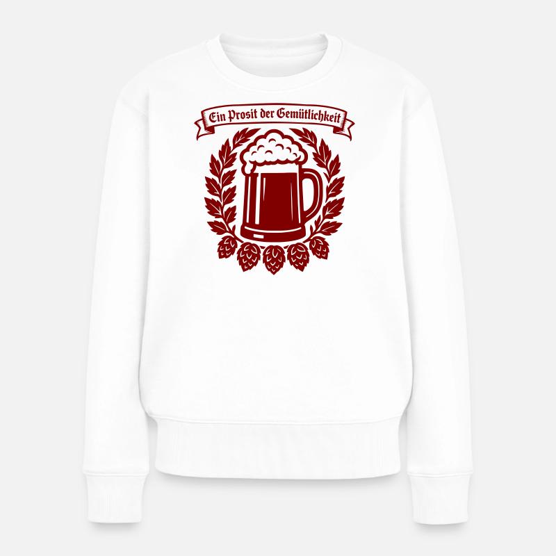 Ein Prosit der Gemütlichkeit - Frauen Premium Bio Pullover - Weiß