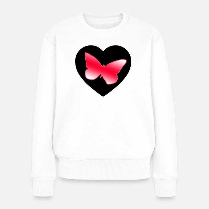 Schmetterlinge - Frauen Premium Bio Pullover - Weiß