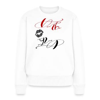 Danke - Frauen Premium Bio Pullover - Weiß - Vorne - Julia (174cm)