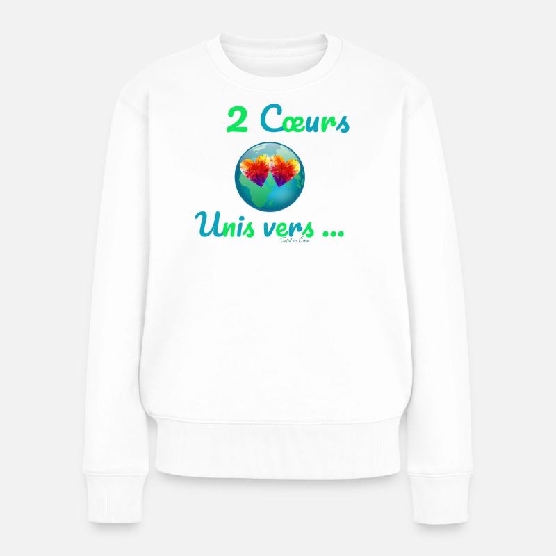 2 Cœurs Unis vers… - Pull Premium bio Femme - blanc