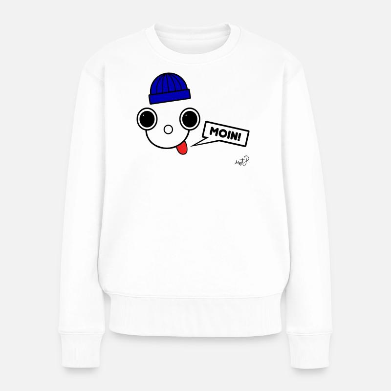 Koppie Moin mit Beanie - Frauen Premium Bio Pullover - Weiß