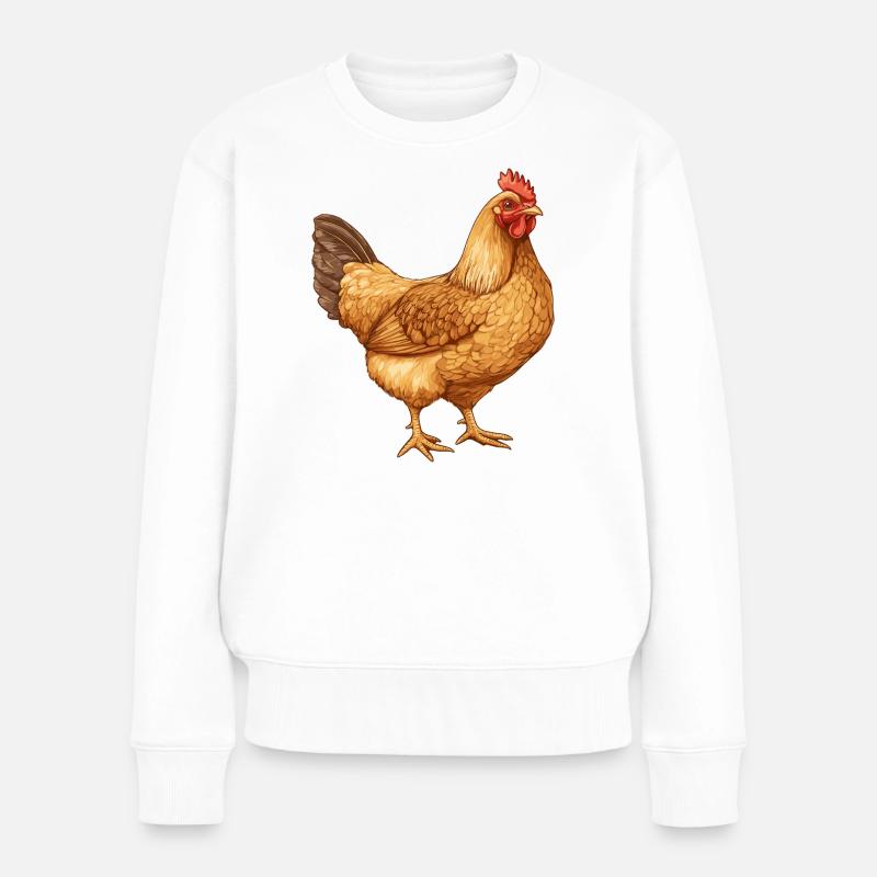 Illustration de la poule d’or - Pull Premium bio Femme - blanc
