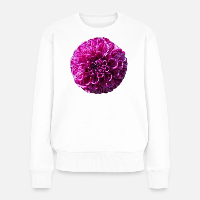 Dahlia pourpre - Pull Premium bio Femme - blanc