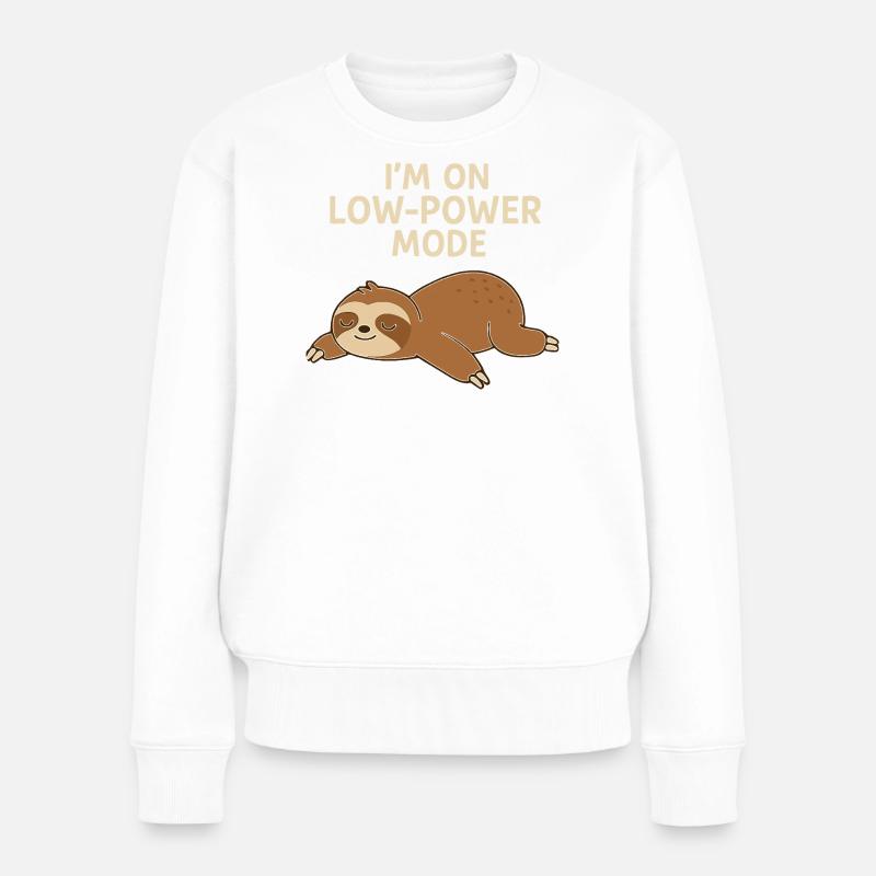 Schlafsloth: Low-Power-Modus - Frauen Premium Bio Pullover - Weiß