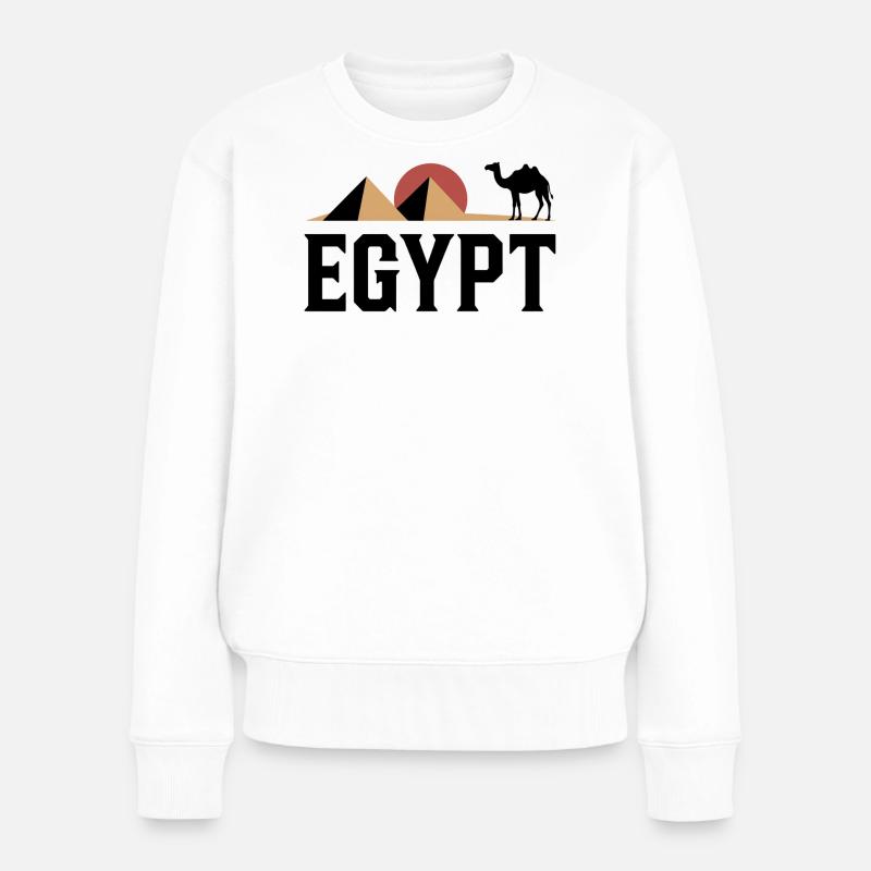 Pyramiden im Wüstenlicht - Frauen Premium Bio Pullover - Weiß