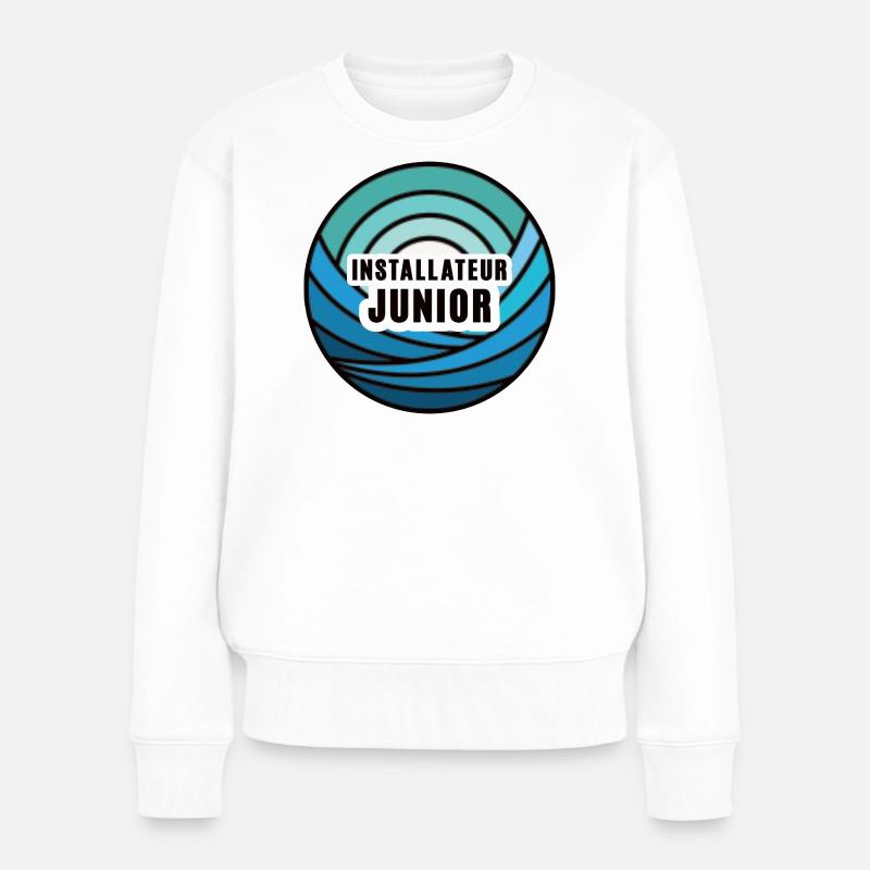 Junior Installateur Nachfolger Nachwuchs Azubi - Frauen Premium Bio Pullover - Weiß
