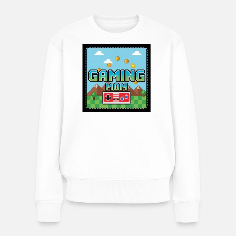 Gaming Mom - Frauen Premium Bio Pullover - Weiß