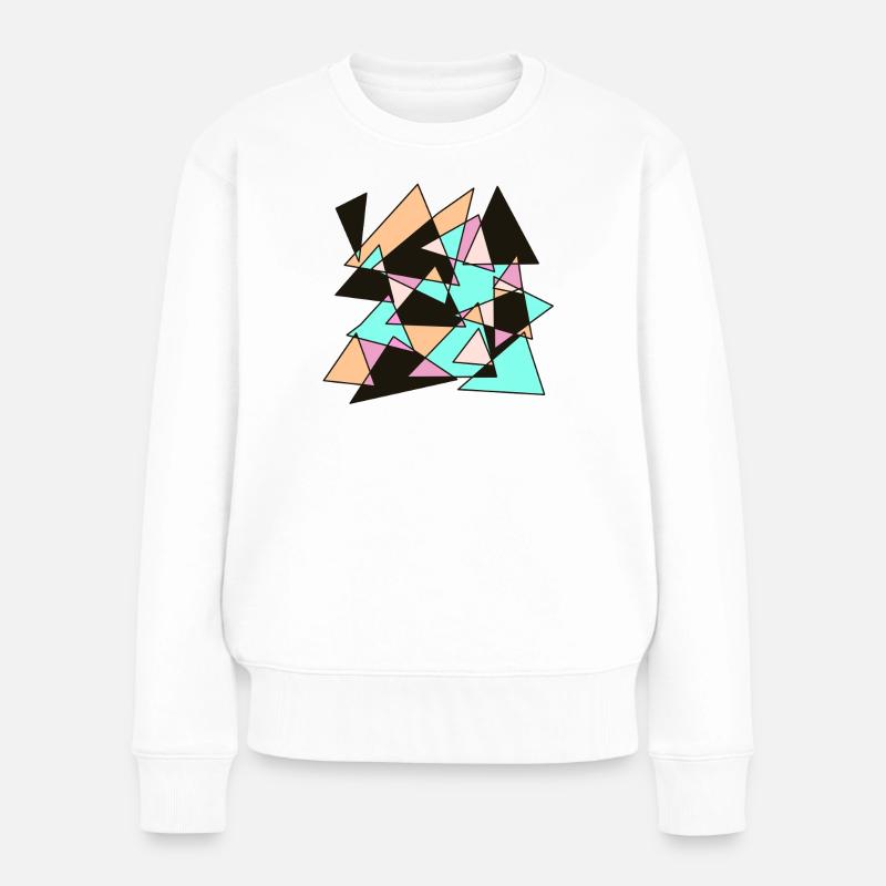 Geometric pastel triangles - Women's Premium Organic Jumper - white