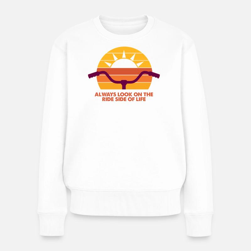 Sonnige Rad-Vibes - Immer die Ride-Side! - Frauen Premium Bio Pullover - Weiß