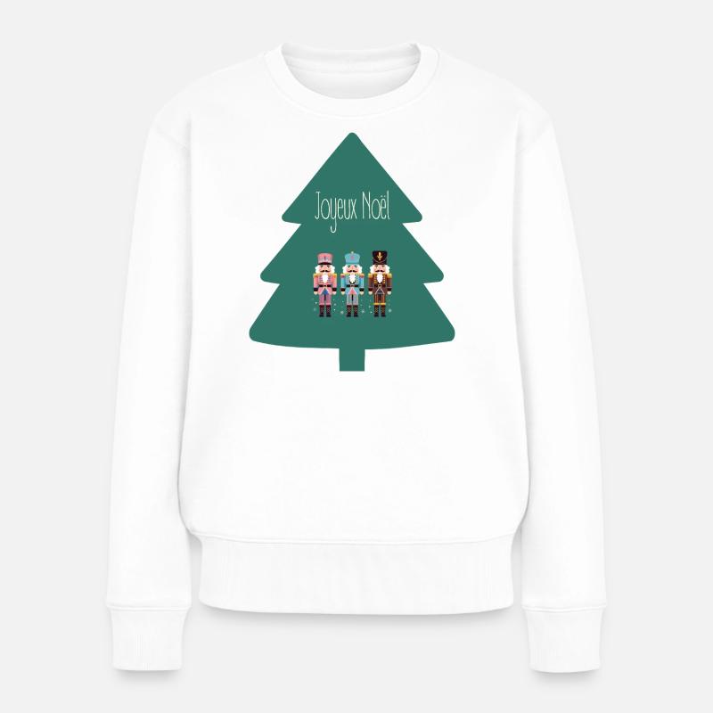 Frohe Weihnachten - Frauen Premium Bio Pullover - Weiß
