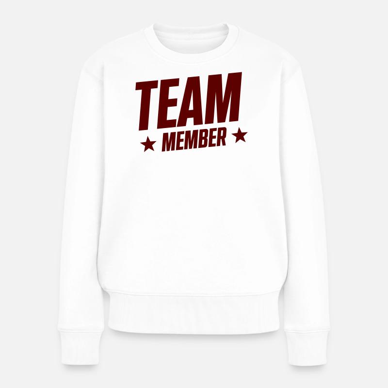 Team Member Emblem mit Sternen - Frauen Premium Bio Pullover - Weiß