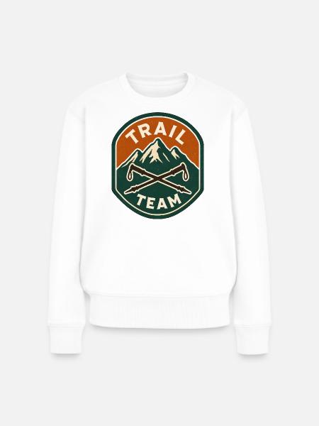 Trail Team Mountain Patch - Frauen Premium Bio Pullover - Weiß