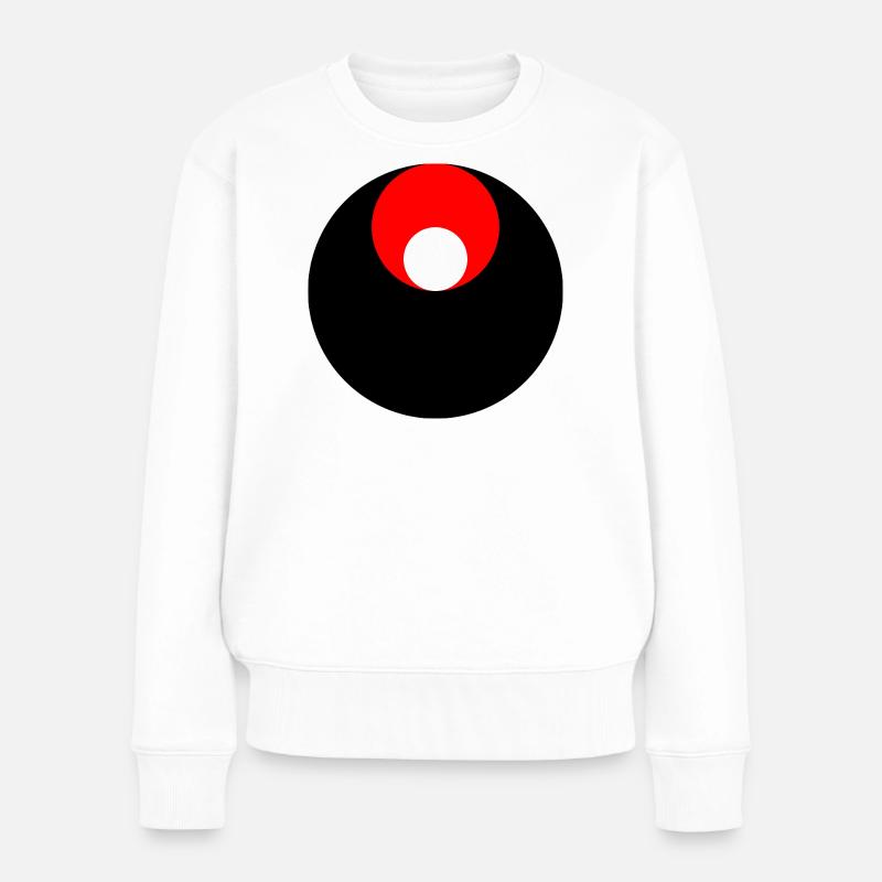 3 cercles, noir, rouge et blanc - Pull Premium bio Femme - blanc