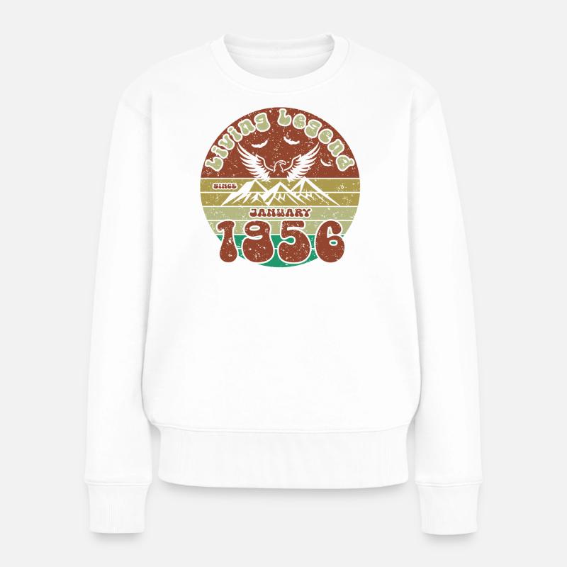 70. Geburtstag Living Legend since VIN 01/1956 - Frauen Premium Bio Pullover - Weiß