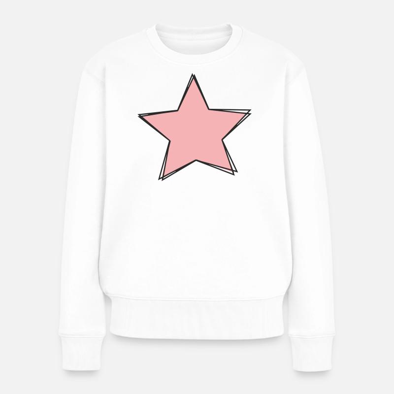 Rosa Stern Design - Frauen Premium Bio Pullover - Weiß