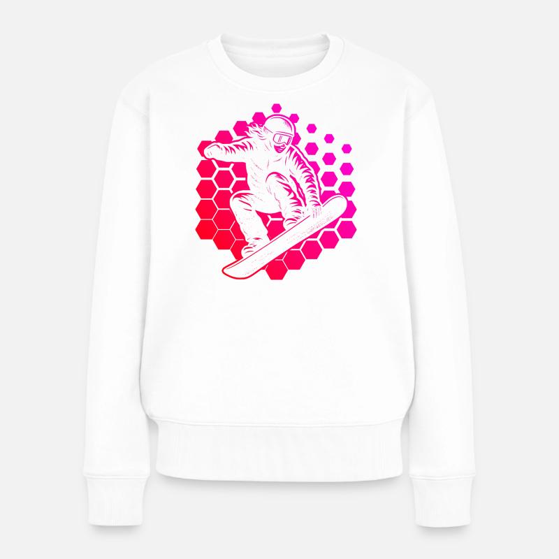 Motif classique du snowboard - Pull Premium bio Femme - blanc