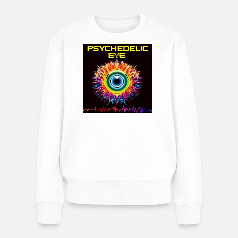 Psychedelic Eye Fire - Pull Premium bio Femme - blanc