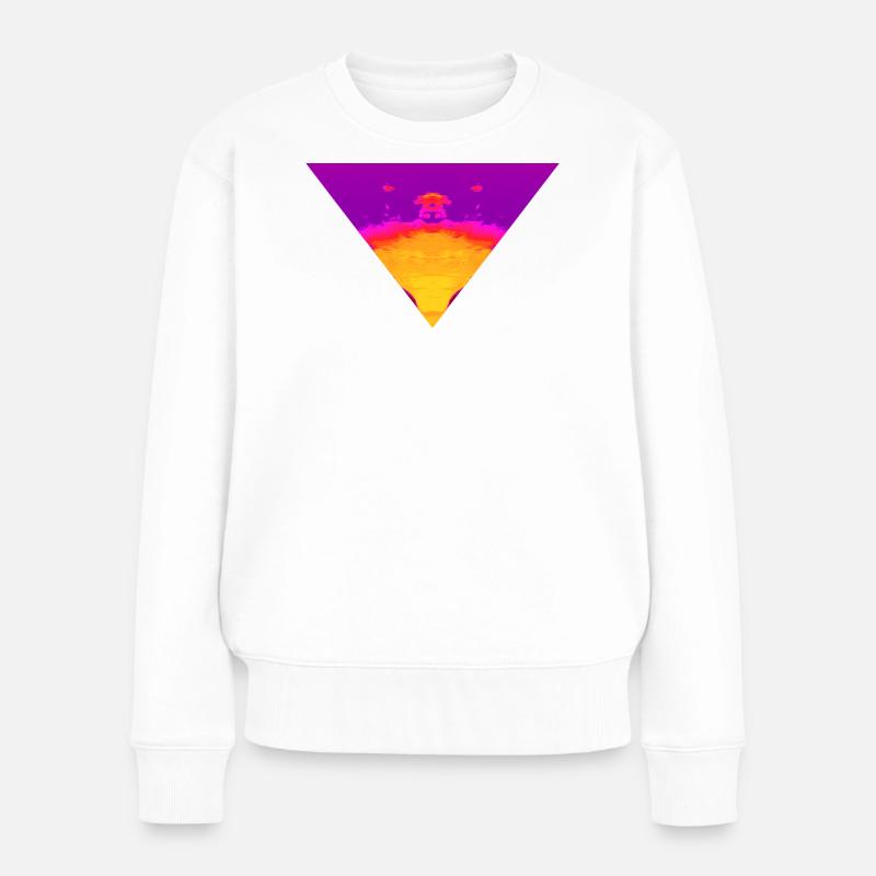 Neon Vortex, Cyber Sunset - Frauen Premium Bio Pullover - Weiß