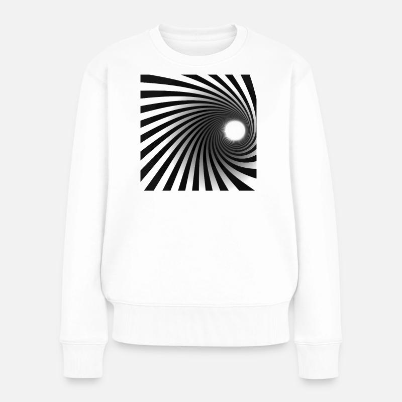 Vortex en spirale noir blanc - Pull Premium bio Femme - blanc