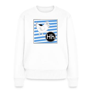 H pour poulet - Pull Premium bio Femme - blanc - Devant - Julia (174cm)