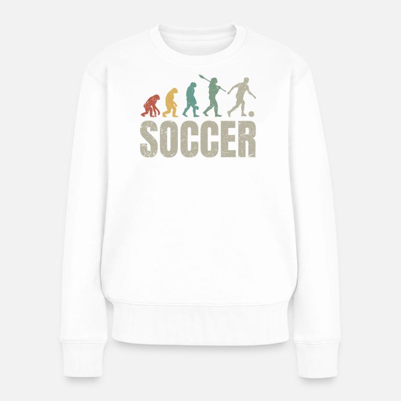 Fußball Evolution | Soccer Evolution - Frauen Premium Bio Pullover - Weiß
