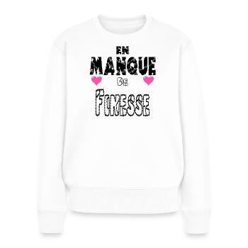 En Manque de Finesse - Pull Premium bio Femme - blanc - Devant - Julia (174cm)