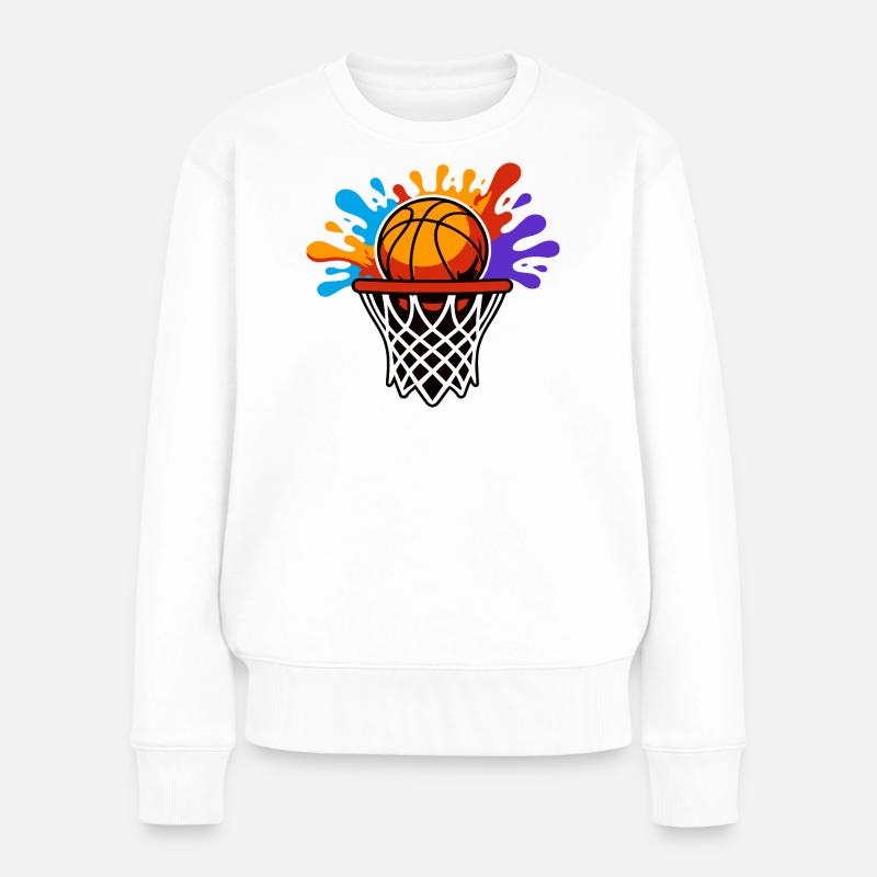 Panier de basket-ball Rainbow Splash - Pull Premium bio Femme - blanc