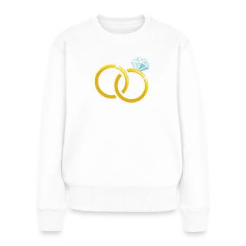 Gold wedding rings with diamond - Women's Premium Organic Jumper - white - Front - Julia (174cm)