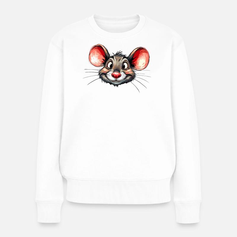 mouse - Women's Premium Organic Jumper - white